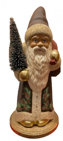 Ino Schaller Paper Machee Brown Santa 'Christmas Tree" 